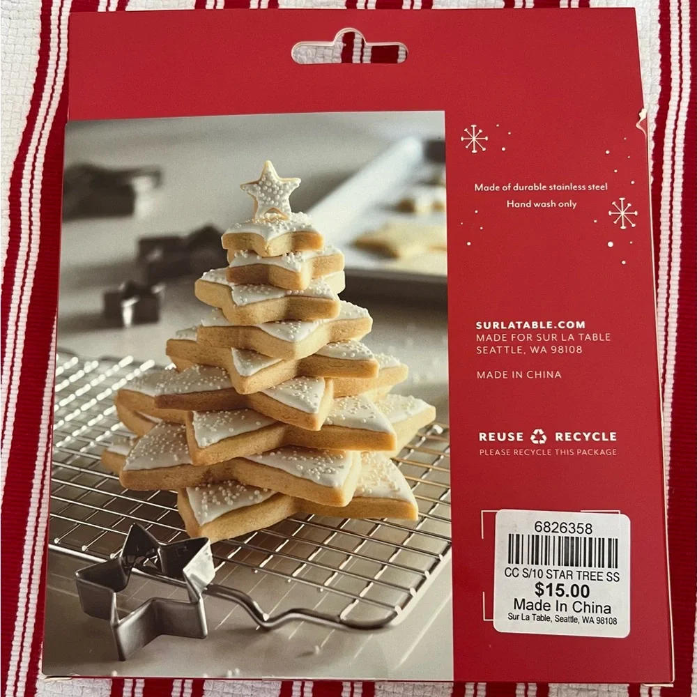 Sur La Table Holiday Star Cookie Cutters - Gold and White